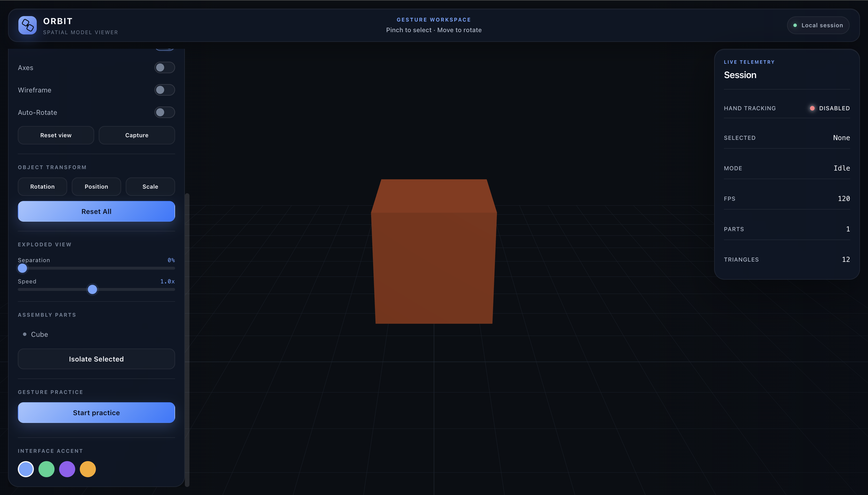 Orbit inspection and camera controls